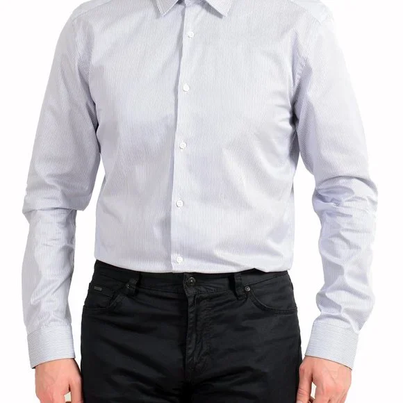 Hugo Boss Men's "T-Carl" Slim Fit Striped Long Sleeve Dress Shirt - Picture 4 of 9